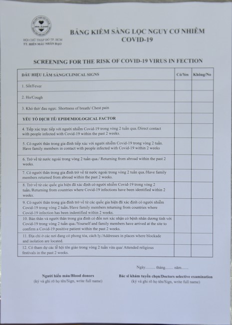 Humanitarian Blood Donation